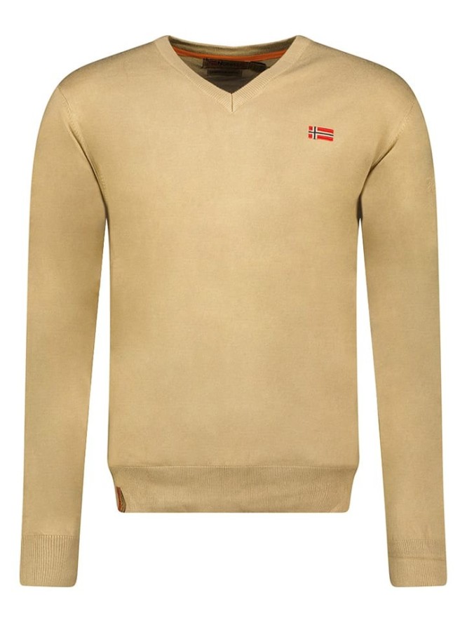 Geographical Norway Sweter w kolorze beżowym rozmiar: 3XL