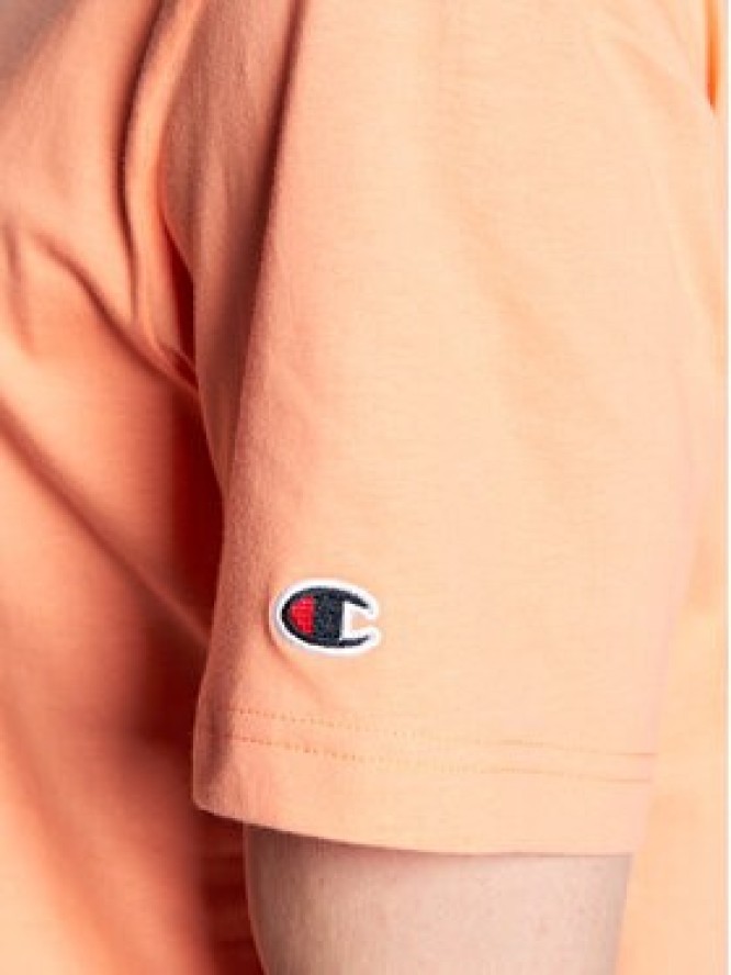 Champion T-Shirt Small Script Logo Embroidery 218006 Pomarańczowy Regular Fit