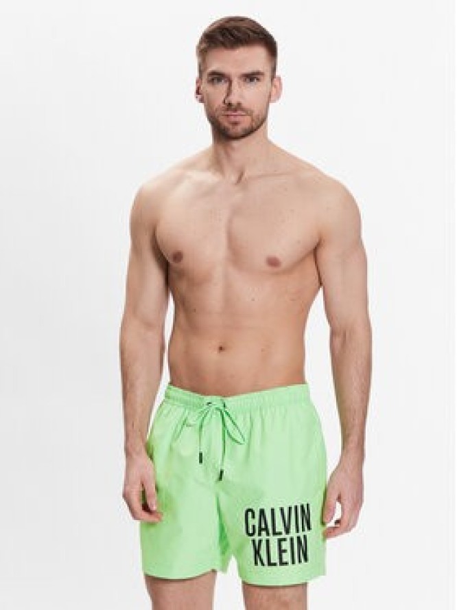 Calvin Klein Swimwear Szorty kąpielowe KM0KM00794 Zielony Regular Fit