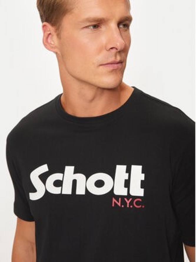 SCHOTT N.Y.C. T-Shirt TSLOGO Czarny Regular Fit