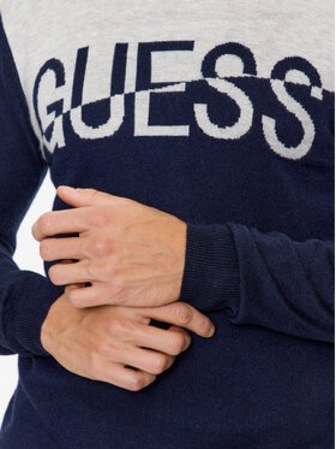 Guess Sweter M3BR09 Z3052 Granatowy Regular Fit