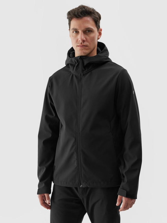 Kurtka softshell wiatroodporna membrana 5000 męska - czarna