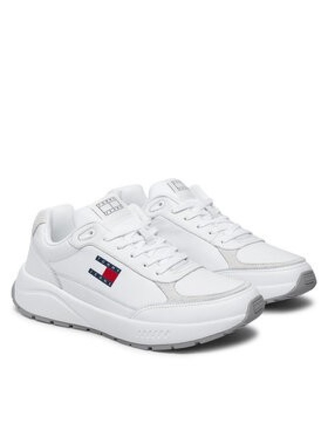 Tommy Jeans Sneakersy Tjm Runner Full Leather Ess EM0EM01445 Biały