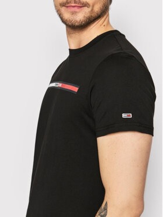 Tommy Jeans T-Shirt Essential Flag DM0DM13509 Czarny Regular Fit