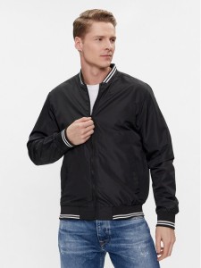 Brave Soul Kurtka bomber MJK-ROJOBLACK Czarny Straight Fit