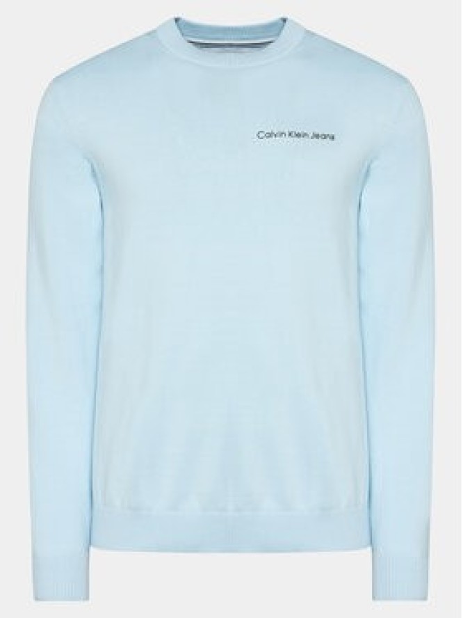 Calvin Klein Jeans Sweter Institutional Essentials Sweater J30J324974 Błękitny Regular Fit