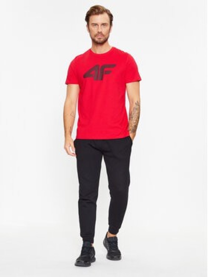 4F T-Shirt 4FAW23TTSHM0877 Czerwony Regular Fit