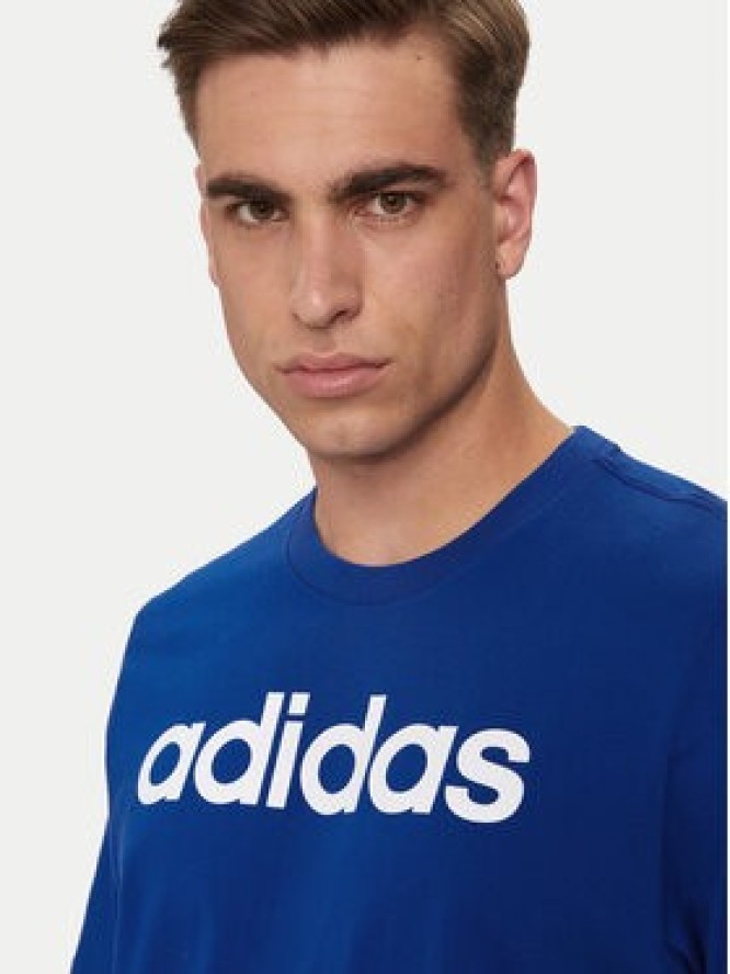 adidas T-Shirt Essentials Single Jersey Linear Embroidered Logo T-Shirt IC9279 Niebieski Regular Fit