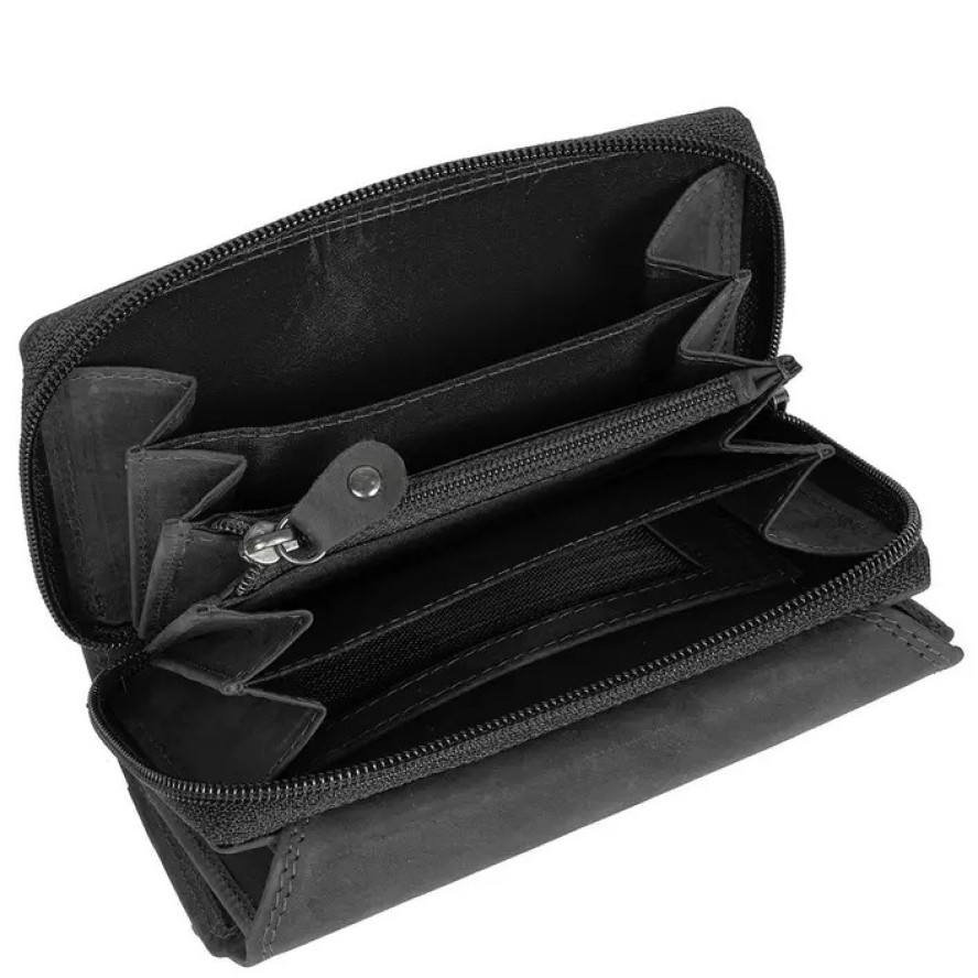 MUSTANG TAMPA WALLET UNIWERSALNY SKÓRZANY PORTFEL PREMIUM POJEMNY NA KARTY SKÓRA BLACK 06.104600