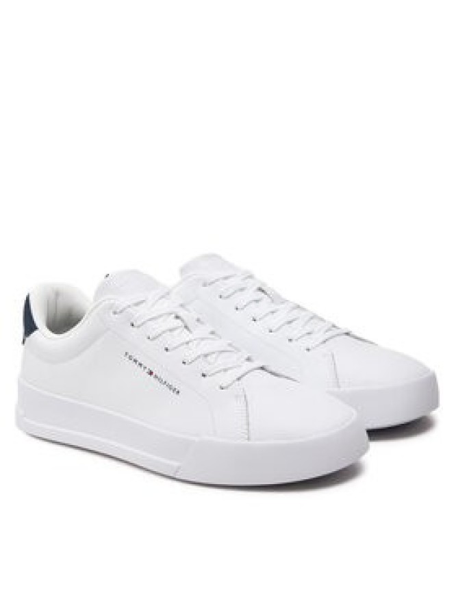 Tommy Hilfiger Sneakersy Th Court Leather Grain Ess FM0FM05297 Biały