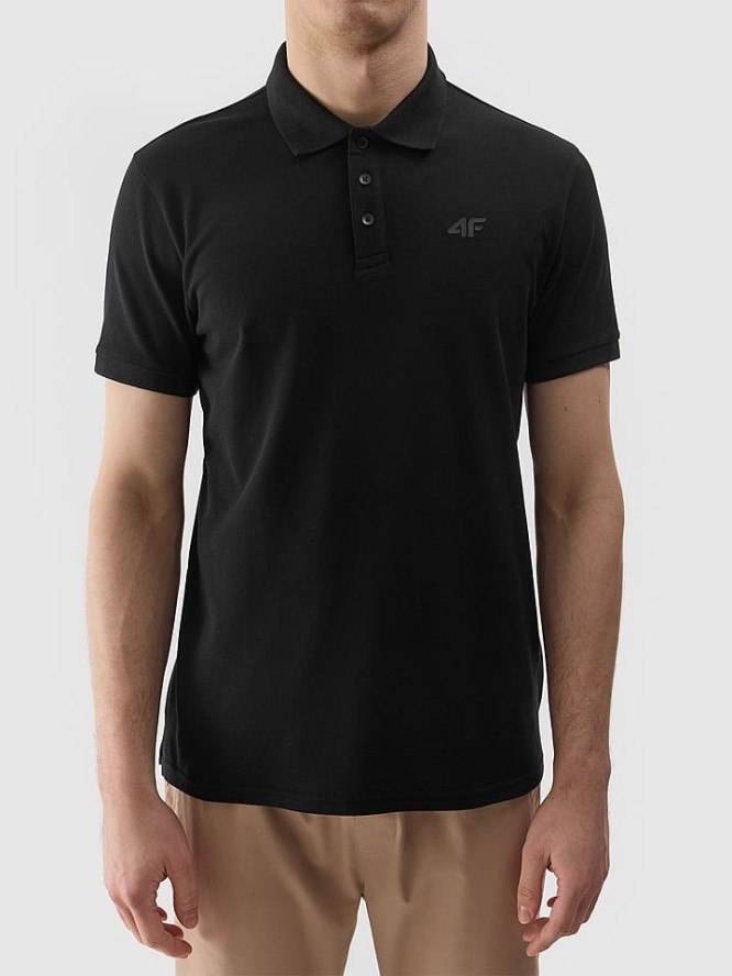 4F Koszulka polo w kolorze czarnym rozmiar: S