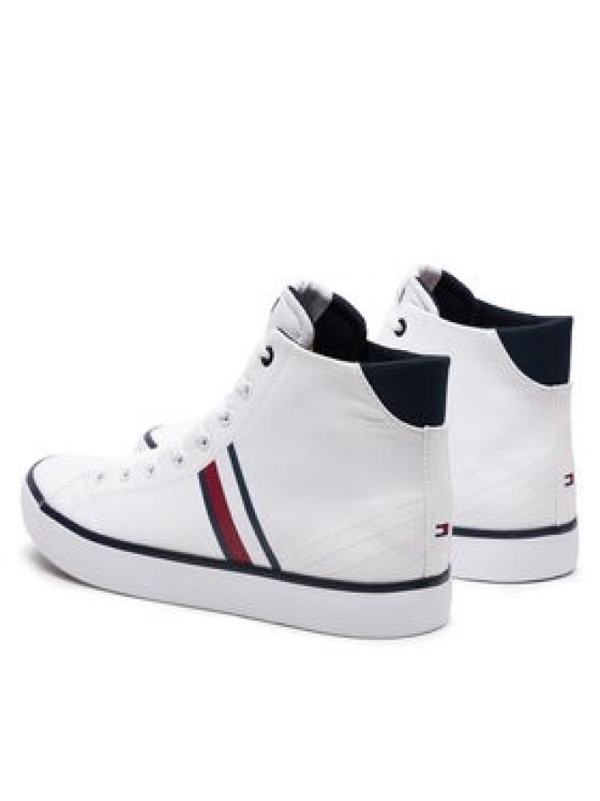 Tommy Hilfiger Sneakersy Th Hi Vulc Stripes Mesh FM0FM04948 Biały