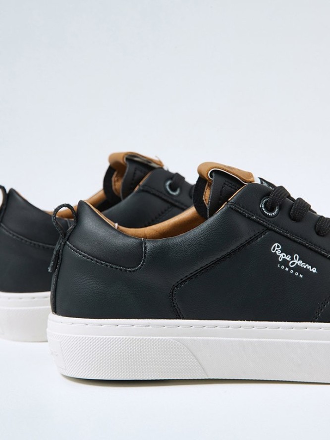 Pepe Jeans FOOTWEAR Skórzane sneakersy w kolorze czarnym rozmiar: 41