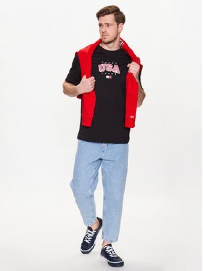 Tommy Jeans T-Shirt Classic Modern Sport USA DM0DM16406 Czarny Regular Fit