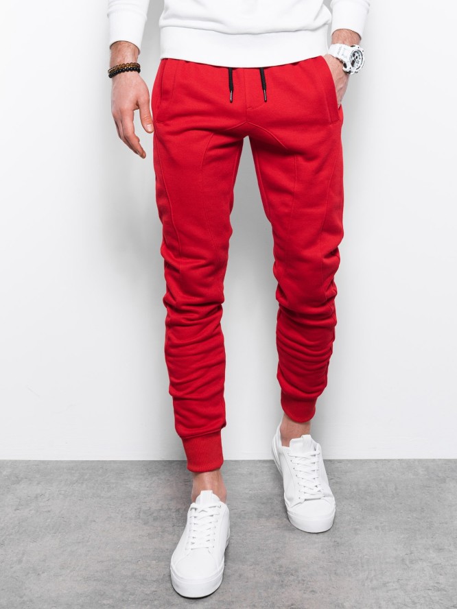 Spodnie męskie dresowe JOGERRY - czerwony V12 OM-PABS-0134 - XXL