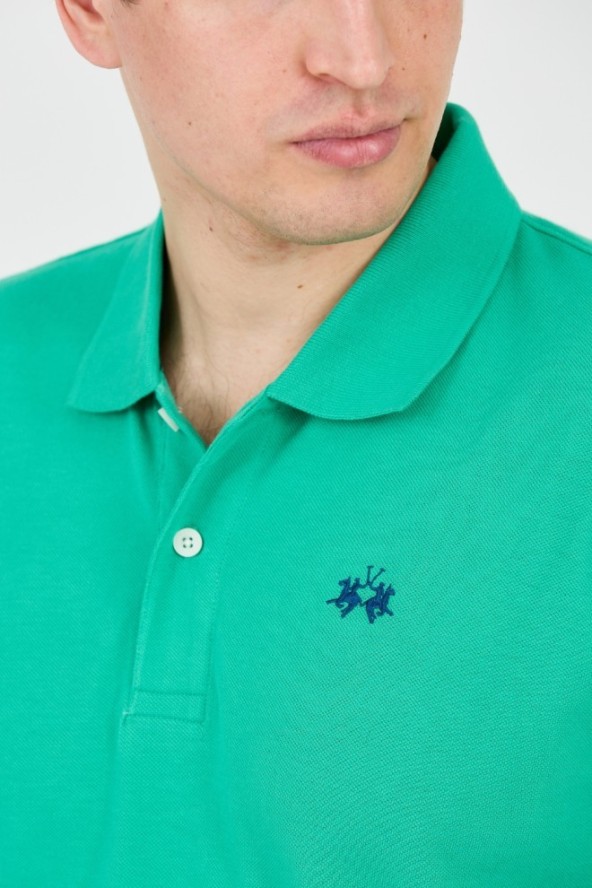 LA MARTINA Zielone polo z małym logo