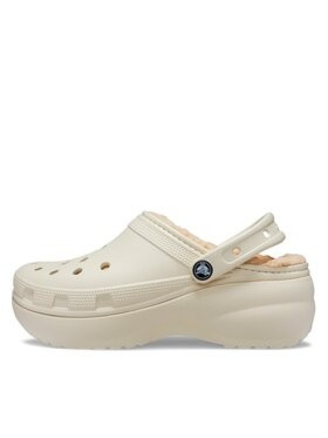 Crocs Klapki Crocs Classic Platform Lined Clog W 207938 Beżowy