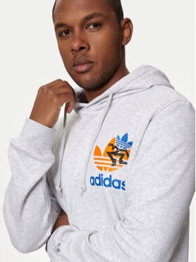 adidas Bluza Trefoil IS2913 Szary Regular Fit