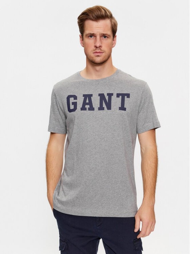 Gant T-Shirt Md. Gant Ss 2003213 Szary Regular Fit