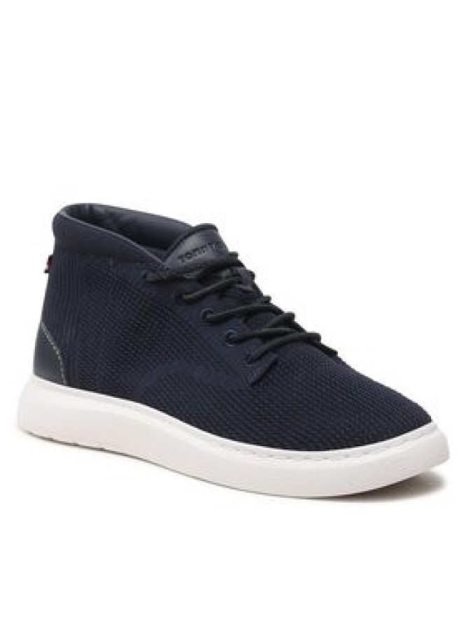 Tommy Hilfiger Sneakersy Knit Hybrid Boot FM0FM04455 Granatowy