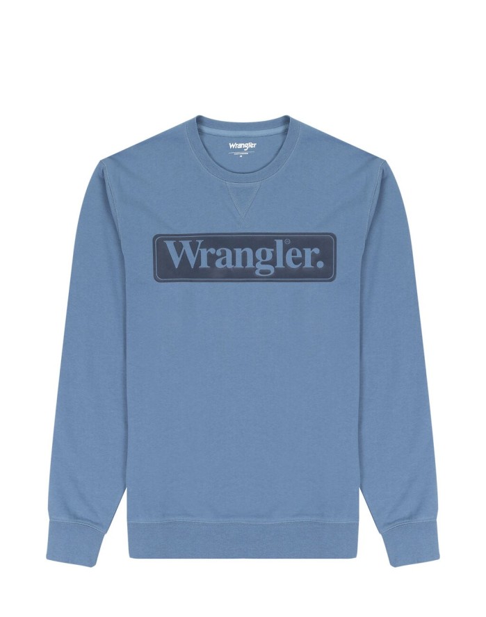 WRANGLER SEASONAL CREW MĘSKA BLUZA NIEROZPINANA LOGO CAPTAINS BLUE 112341198