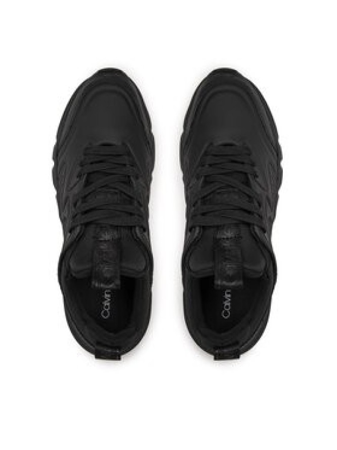 Calvin Klein Sneakersy Low Lace Up Lth HM0HM00317 Czarny
