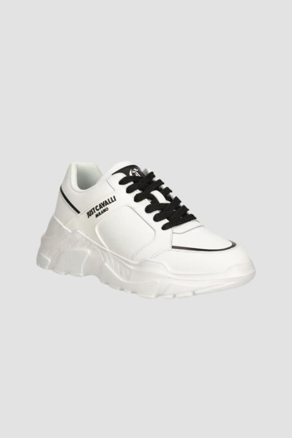 JUST CAVALLI Białe sneakersy Fondo Casper