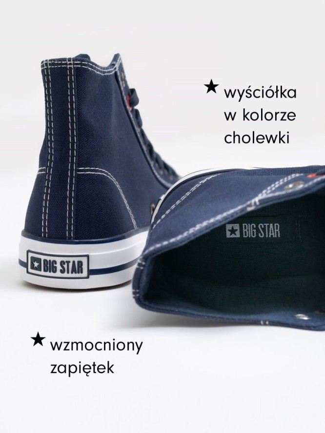 Trampki męskie wysokie granatowe JJ174608 403