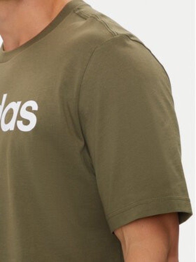 adidas T-Shirt Essentials Linear Logo IC9280 Zielony Regular Fit