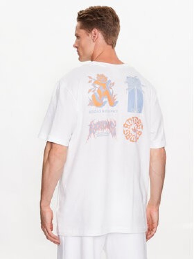 adidas T-Shirt Graphic Glide T-Shirt IB1403 Biały Loose Fit