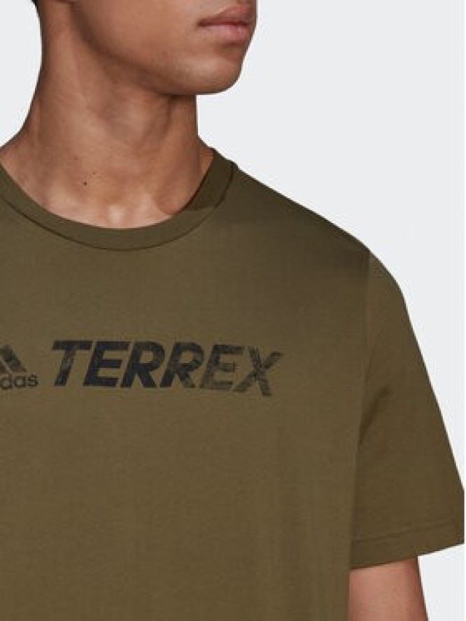 adidas T-Shirt Terrex Classic Logo HF3283 Zielony Regular Fit
