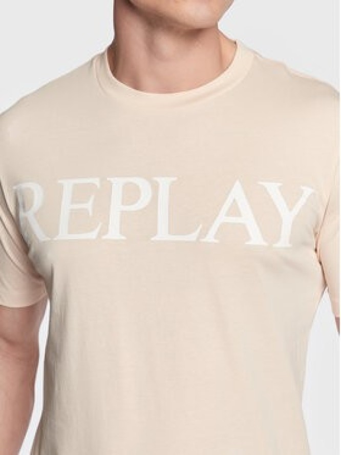 Replay T-Shirt M6475.000.22980P Beżowy Regular Fit