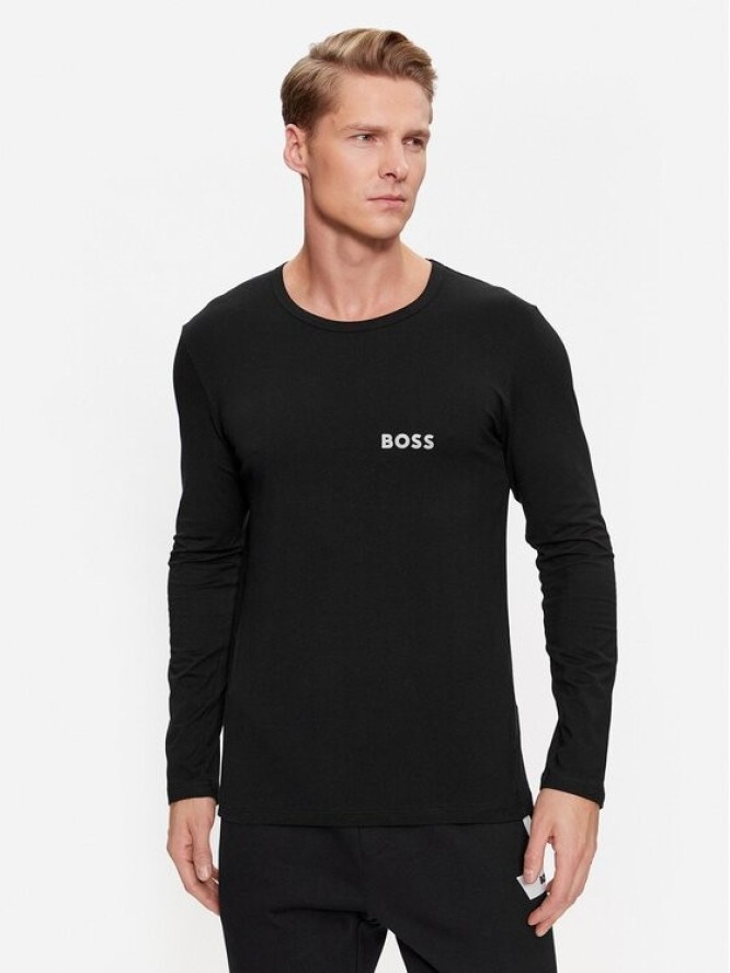 Boss Longsleeve Ls-Shirt Rn Infinity 50499357 Czarny Slim Fit