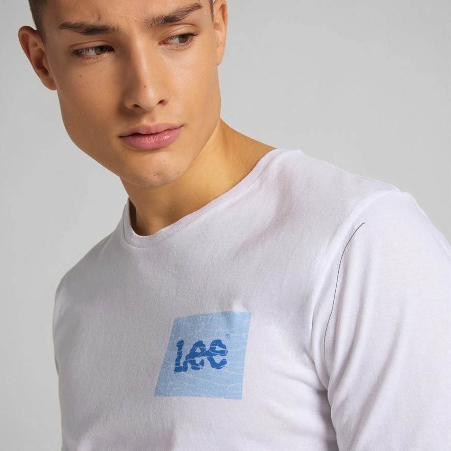 MĘSKI T-SHIRT LEE SS SUMMER LOGO BRIGHT WHITE L63LFELJ