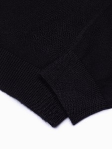 Sweter męski z półgolfem o gładkiej strukturze - czarny V1 E178 - XXL