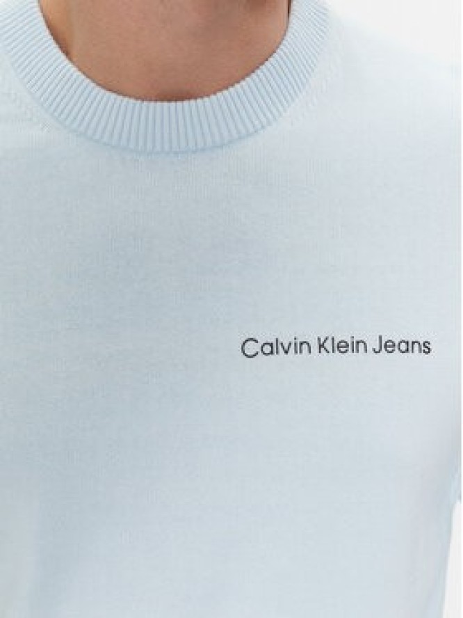 Calvin Klein Jeans Sweter Institutional Essentials Sweater J30J324974 Błękitny Regular Fit