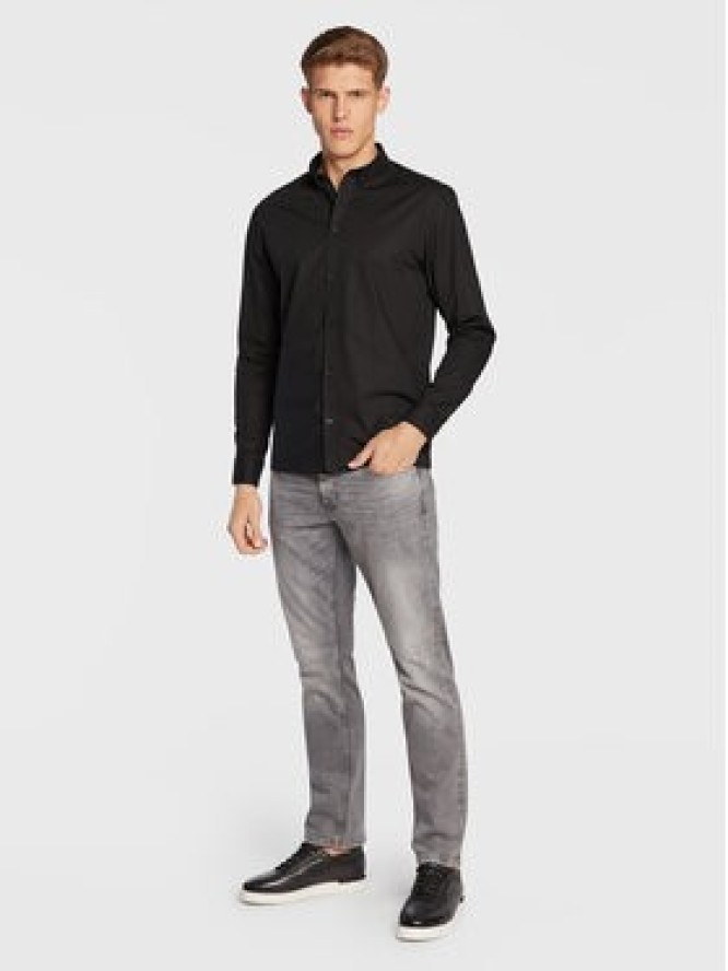 Solid Koszula 21103247 Czarny Slim Fit