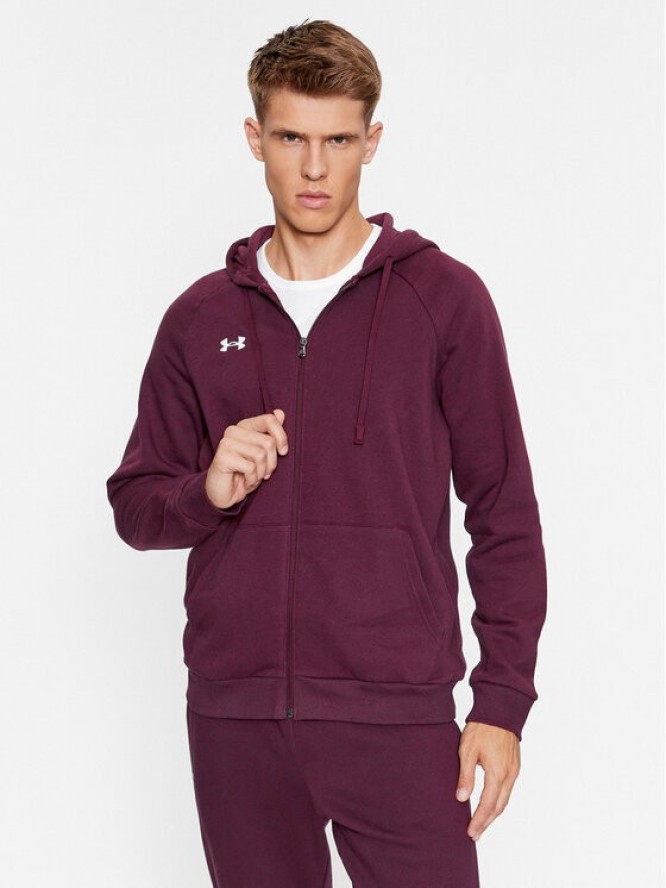 Under Armour Bluza Ua Rival Fleece Fz Hoodie 1379767 Bordowy Loose Fit