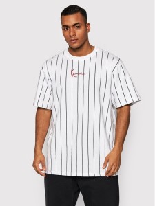 Karl Kani T-Shirt Signature Pinstripe 6030152 Biały Regular Fit