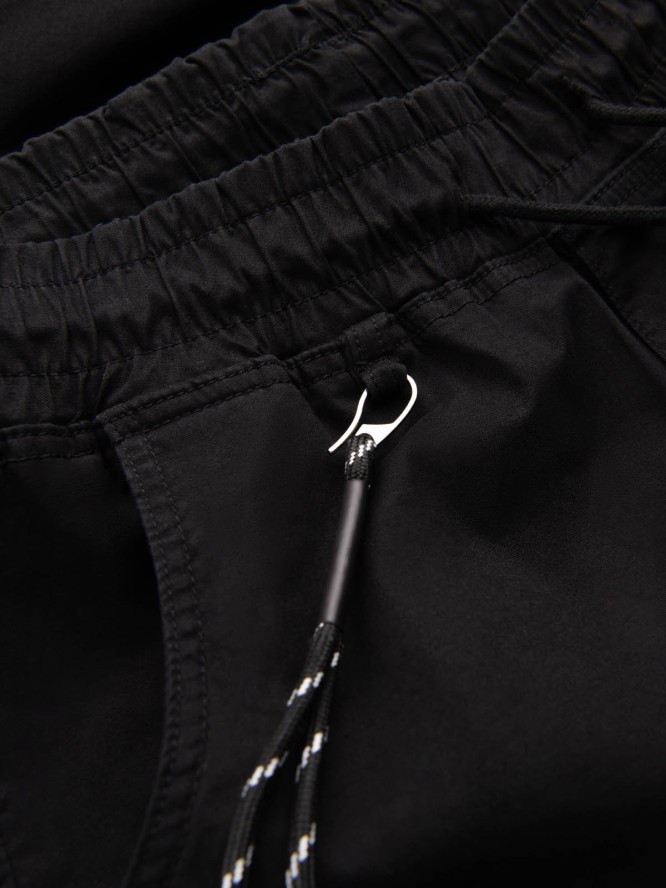 Spodnie męskie materiałowe JOGGERY z ozdobnym sznurkiem - czarne V1 P908 - XL