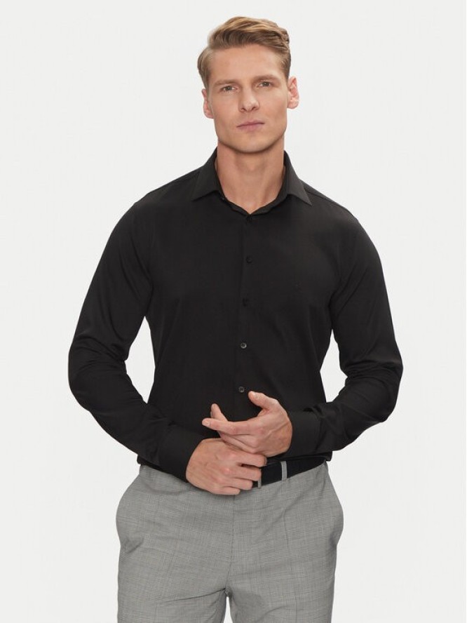 Calvin Klein Koszula Performance Solid Slim Shirt K10K114324 Czarny Regular Fit