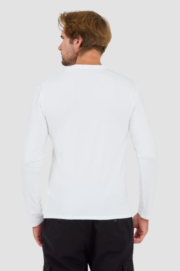 GUESS Biały longsleeve Core Tee