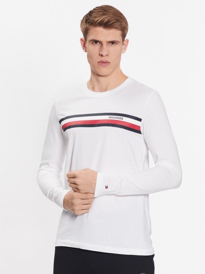 Tommy Hilfiger Longsleeve MW0MW32366 Biały Slim Fit