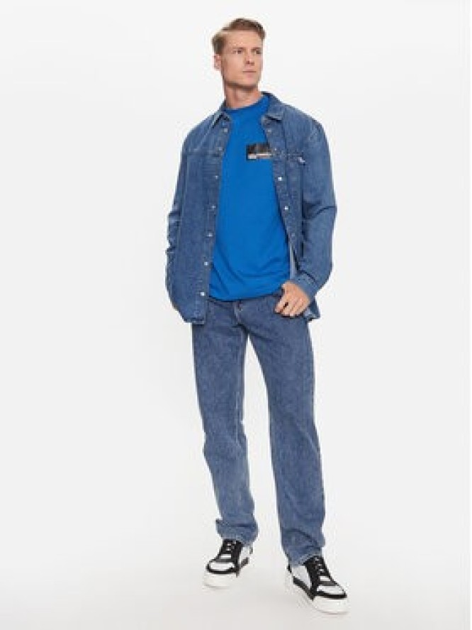 Karl Lagerfeld Jeans T-Shirt Logo 231D1706 Niebieski Regular Fit