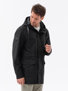 Kurtka męska parka z kieszeniami cargo - czarna V4 OM-JANP-22FW-004 - XXL