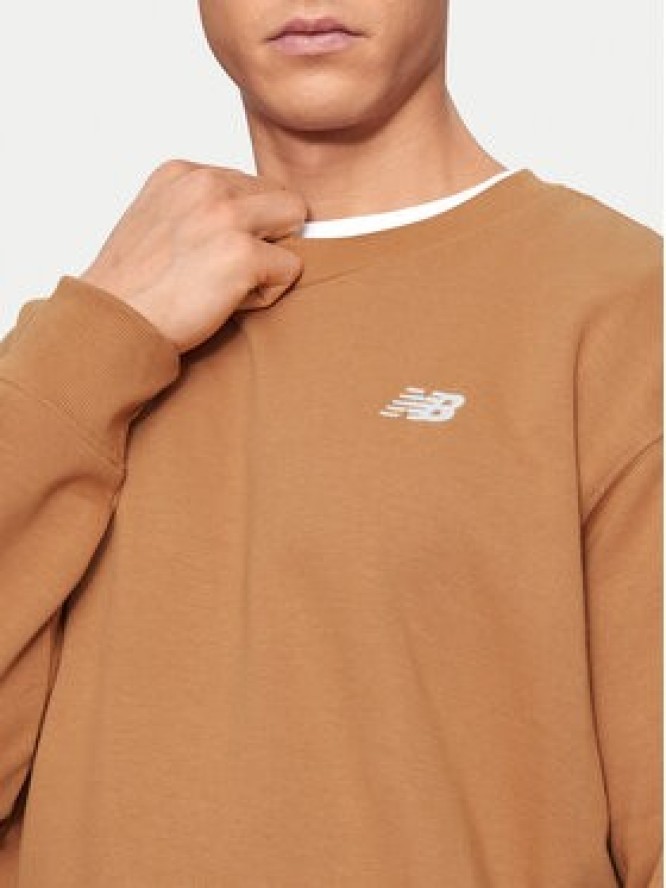 New Balance Bluza Small Logo MT41507 Brązowy Relaxed Fit