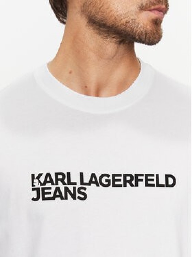 Karl Lagerfeld Jeans T-Shirt 235D1707 Biały Regular Fit