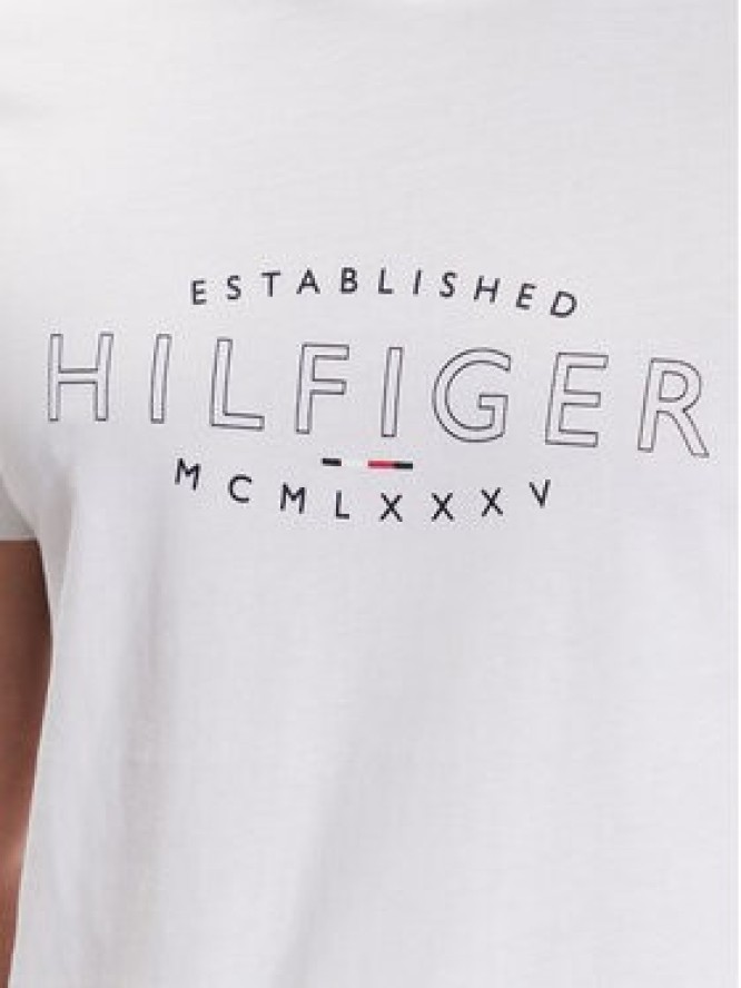 Tommy Hilfiger T-Shirt Curve Logo MW0MW30034 Biały Slim Fit