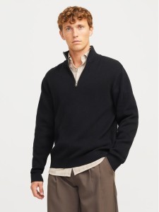 Jack&Jones Sweter Milano 12259664 Czarny Relaxed Fit