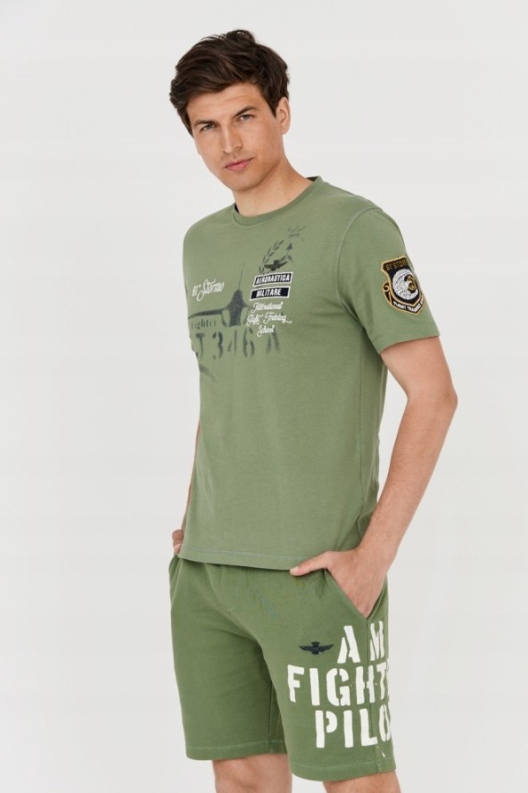 AERONAUTICA MILITARE Zielony t-shirt męski